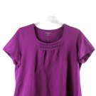 Croft & Barrow Purple Women's Top Blouse Stretch Short Sleeve Pullover 2X 010