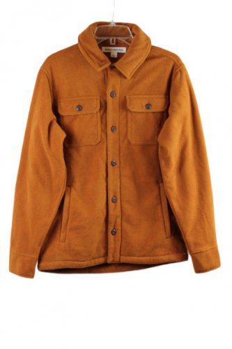 Amazon Essentials Orange Men's Jacket Front Button Pockets Size Small 016