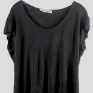 Mary Ann Restivo Black Women's Top Blouse Short Sleeve Pullover Large 048