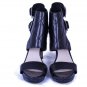 Nine West Women's Breakdance Platform Dress Sandals Black Leather Upper 8.5 M