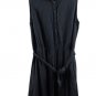Amazon Essentials Black Women's Shirt Dress Tie Waist Front Buttons  Large 042