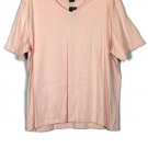 Style & Co Pink Women's Short Sleeve Top Shirt V Neck Size 2X 036