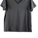 Amazon Essentials Gray Women's Casual Short Sleeve Shirt V Neck Pullover 2X 052