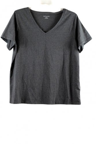 Amazon Essentials Gray Women's Casual Short Sleeve Shirt V Neck Pullover 2X 052