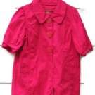 Live A Little Pink Women's Baby Doll Coat Light Jacket Oversize Buttons Sz L 009