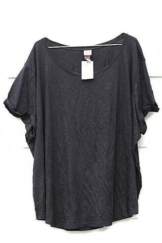 H&M Black Women's Short Sleeve Shirt Boat Neck Pullover Size 3XL  020
