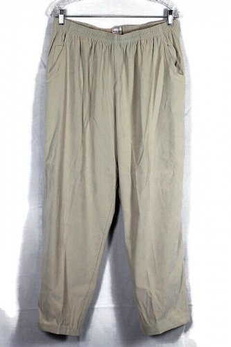 Monterey by Koret Tan Women's Dress Pants Elastic Waist Size 4W 010