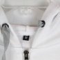 Original Design White Women's Sweatshirt Hooded Drawstring Full Zip Medium 042