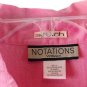 Notations Stretch Pink Women's Top Blouse Long Sleeve Collared 1X 054