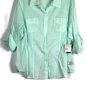 Liz Claiborne Teal Women's Dress Shirt Long Sleeve Roll Tab 3X 027