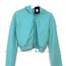 Fashion Nova  Girls Green Cropped Sweatshirt Hooded Drawstring Size Large   017