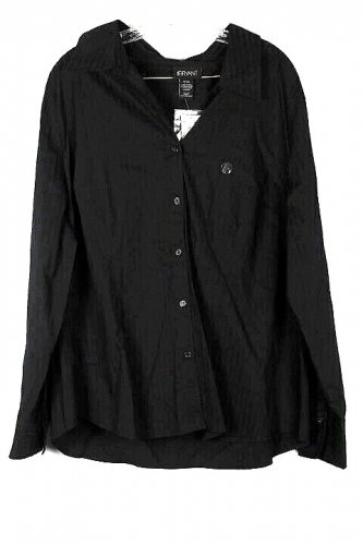 Lane Bryant Black Women's Dress Shirt Long Sleeve Front Button Size 18/20   009