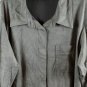 Carole Little Gray Women's Long Sleeve Top Blouse Collared Faux Suede 18 056