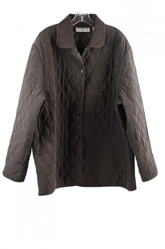 Marisa Christina Brown Women's Light Quilted Jacket Button Front 2X 038