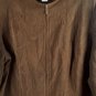 Maggie Mcnaughton Brown Women's Light Faux Suede Jacket Front Zip 16W 061