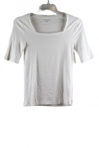 Amazon Essentials White Women's Top Blouse Pullover 3/4 Sleeve Medium 034