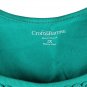 Croft & Barrow Green Women's Top Blouse Braided Short Sleeve Pullover 2X 040