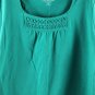 Croft & Barrow Green Women's Top Blouse Braided Short Sleeve Pullover 2X 040