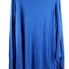 Reba Blue Women's Tunic Top Sleeveless Cape Blouse Pullover 1X 049