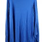 Reba Blue Women's Tunic Top Sleeveless Cape Blouse Pullover 1X 049