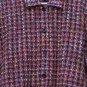 Erin London Womens Multicolor Tweed Fringe Blazer Overcoat Long Sleeve L   018