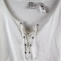Emma James White Women's Top Blouse Short Sleeve Criss Cross Lace Neckline 2X 55