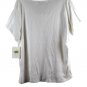 Emma James White Women's Top Blouse Short Sleeve Criss Cross Lace Neckline 2X 55