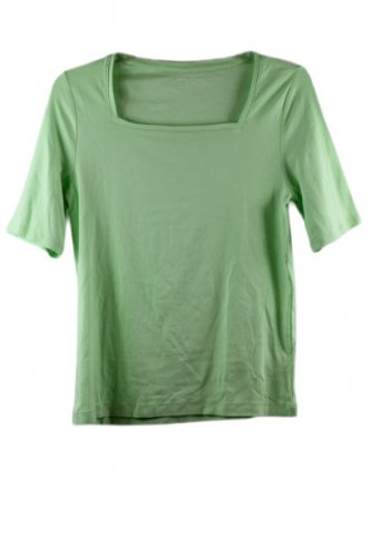 Amazon Essentials Women's Green Stretch Casual Square Neck Blouse Top XL 053