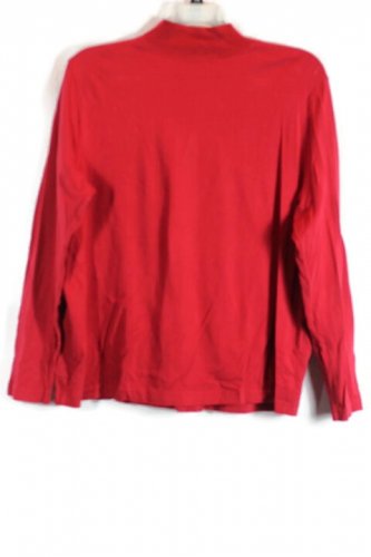 Croft & Barrow Red Women's Pullover Long Sleeve Stretch Shirt Size M 008