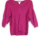 Dressbarn Pink Women's Stretch Blouse V Neck 3/4 Sleeve 18-20 001