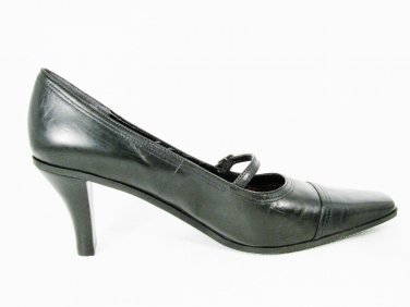 Nine & Company Women's Shoes Classic Pumps Heels Strap Buckle Black Leather 10 M