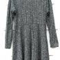As U Wish Gray Women's Mini Dress Long Sleeve V Neck Drawstring Waist Tie L 013