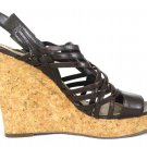 Enzo Anglioni AEWondertg Women's Cork Wedges Sandals Strappy Brown Leather 9 M