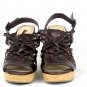 Enzo Anglioni AEWondertg Women's Cork Wedges Sandals Strappy Brown Leather 9 M