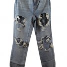 Urban Outfitters Blue Women's Distressed Denim Jeans Mom High-Rise 5 011