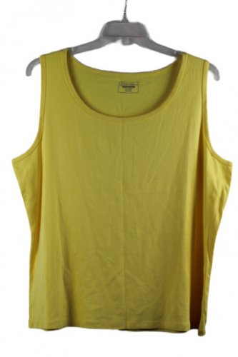 St John's Bay Yellow Women's Tank Top Sleeveless Pullover 2X 018