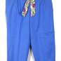 Sag Harbor Blue Women's Cropped Pants Floral Belt Size 20W 038