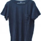 Ambiance Black Women's Short Sleeve Shirt Pullover Slit Sides Size Small 016