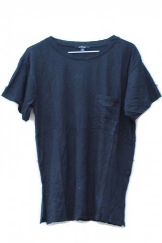 Ambiance Black Women's Short Sleeve Shirt Pullover Slit Sides Size Small 016