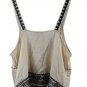 Patrons of Peace Tan Women's Sleeveless Crop Top Blouse Large 020