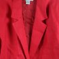 Jennifer Moore Red Women's Career Blazer Padded Shoulder One Button 16W 059