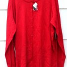 Ashley Stewart Women's Red Cardigan Sweater Front Button Size 18/20  012