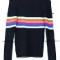 Love J Black Women's Ribbed Stretch Long Sleeve Shirt Round Neck Size L 018