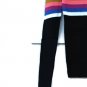 Love J Black Women's Ribbed Stretch Long Sleeve Shirt Round Neck Size L 018