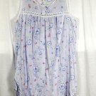 Character Purple Floral Women's Sleeveless Sleep Dress Button Up Lace Trim1X 040 Character Purple Floral Women's Sleeveless Sleep Dress Button Up Lace Trim1X 040