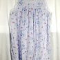 Character Purple Floral Women's Sleeveless Sleep Dress Button Up Lace Trim1X 040