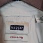Haggar Black White Check Men's Dress Shirt Short Sleeve Button Down M 003