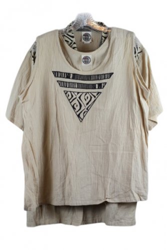 Produce Co Tan Women's Blouse Tank Top 2 Piece 1X 060