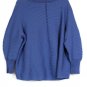 Lyn Blue Ribbed Stretch Knit Women's Turtleneck Top Blouse Pullover 3X 038