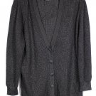Andrea Jovine Black Metallic Women's Cardigan Sweater V Neck 1X 024
